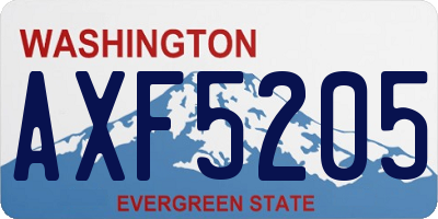 WA license plate AXF5205