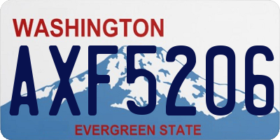 WA license plate AXF5206