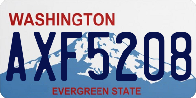 WA license plate AXF5208