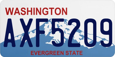 WA license plate AXF5209