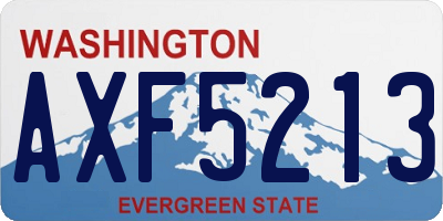WA license plate AXF5213