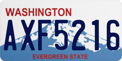 WA license plate AXF5216