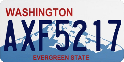 WA license plate AXF5217