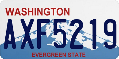 WA license plate AXF5219
