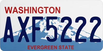 WA license plate AXF5222