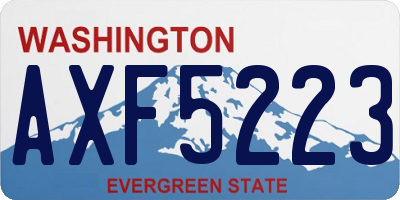 WA license plate AXF5223