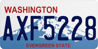 WA license plate AXF5228