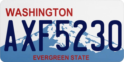 WA license plate AXF5230