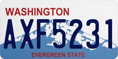 WA license plate AXF5231