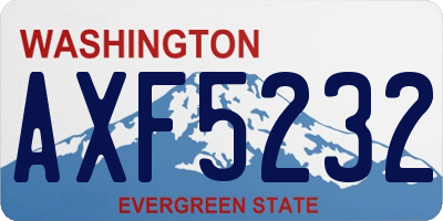 WA license plate AXF5232