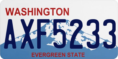 WA license plate AXF5233