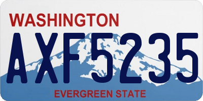 WA license plate AXF5235