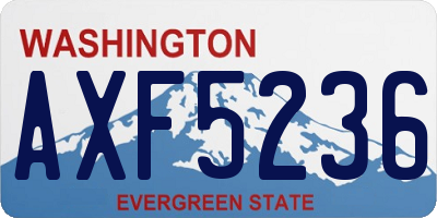 WA license plate AXF5236