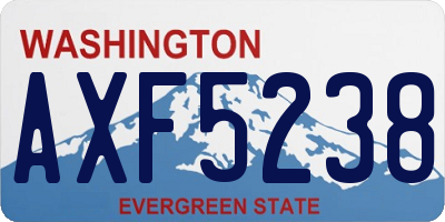 WA license plate AXF5238