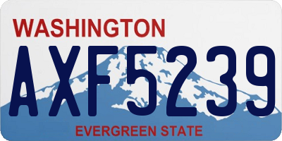 WA license plate AXF5239