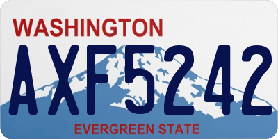 WA license plate AXF5242