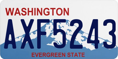 WA license plate AXF5243