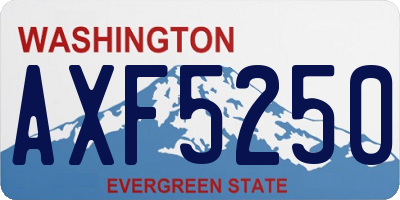 WA license plate AXF5250