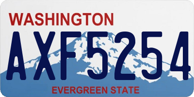 WA license plate AXF5254
