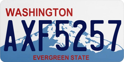 WA license plate AXF5257