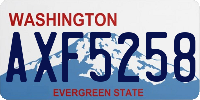 WA license plate AXF5258