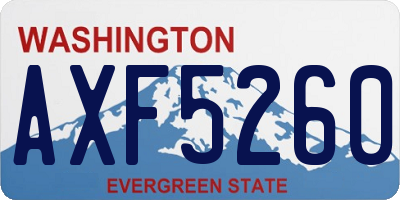 WA license plate AXF5260