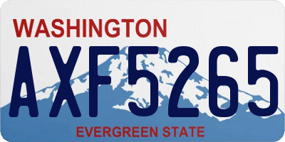 WA license plate AXF5265
