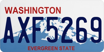 WA license plate AXF5269