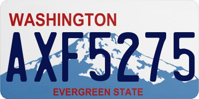 WA license plate AXF5275
