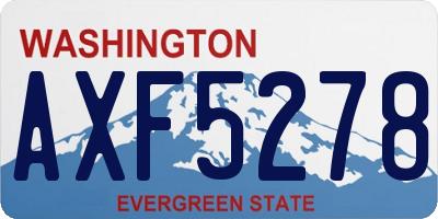 WA license plate AXF5278