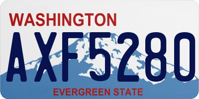 WA license plate AXF5280