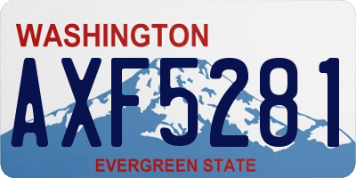 WA license plate AXF5281