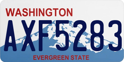 WA license plate AXF5283