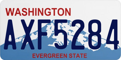 WA license plate AXF5284