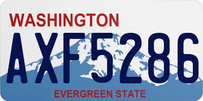 WA license plate AXF5286