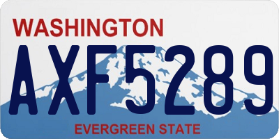 WA license plate AXF5289