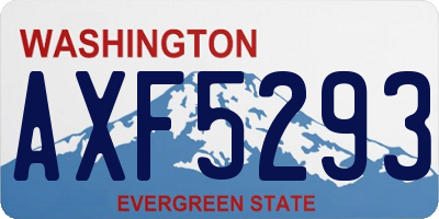WA license plate AXF5293