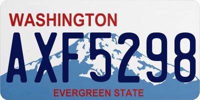 WA license plate AXF5298