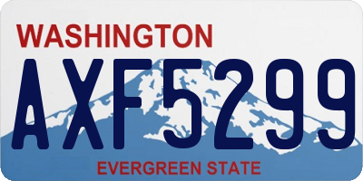 WA license plate AXF5299