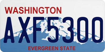 WA license plate AXF5300