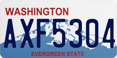 WA license plate AXF5304