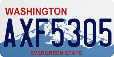 WA license plate AXF5305
