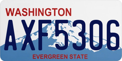 WA license plate AXF5306