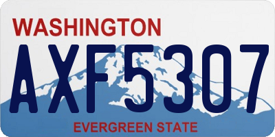 WA license plate AXF5307