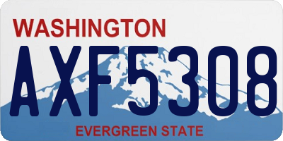 WA license plate AXF5308