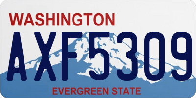 WA license plate AXF5309