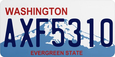 WA license plate AXF5310