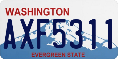 WA license plate AXF5311