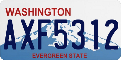 WA license plate AXF5312