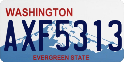 WA license plate AXF5313